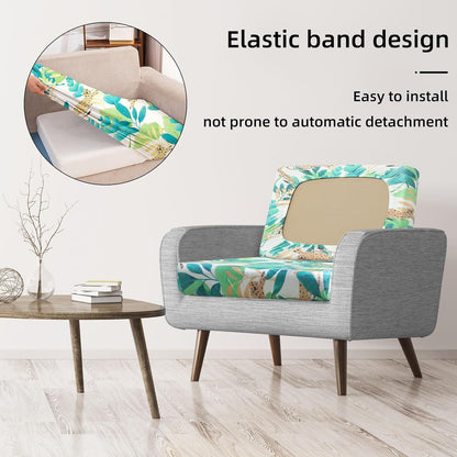 BIETYONE 8-Piece Stretch Patio Cushion Covers - Washable Outdoor Sofa Slipcovers in Leopard Print