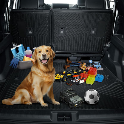 LASFIT Trunk Mat&Backrest Mat for Toyota 4Runner 2025-2026 5-Seater Gas Only(Not Fit Hybrid or 7-Seater), All Weather TPE Custom Fit Cargo Liner for 6th gen 4Runner SR5/TRD/Limited Cargo Mat