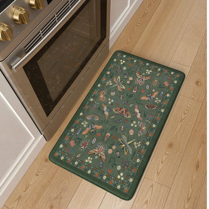 LEEVAN Anti Fatigue Mats for Kitchen Floor Non-Slip, Cushioned Kitchen Mats for Floor 20''x31'', Green Memory Foam Kitchen Mat Set, Waterproof Ergonomic Green Ding Mat for Bar, Office,Desk, Laundry