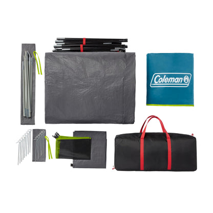Coleman Skydome Dark Room Tent with Screen Room & 5-Minute Setup, Weatherproof 4/6 Person Tent Blocks 90% of Sunlight, Rainfly & Carry Bag Included, Made of PFAS-Free Materials