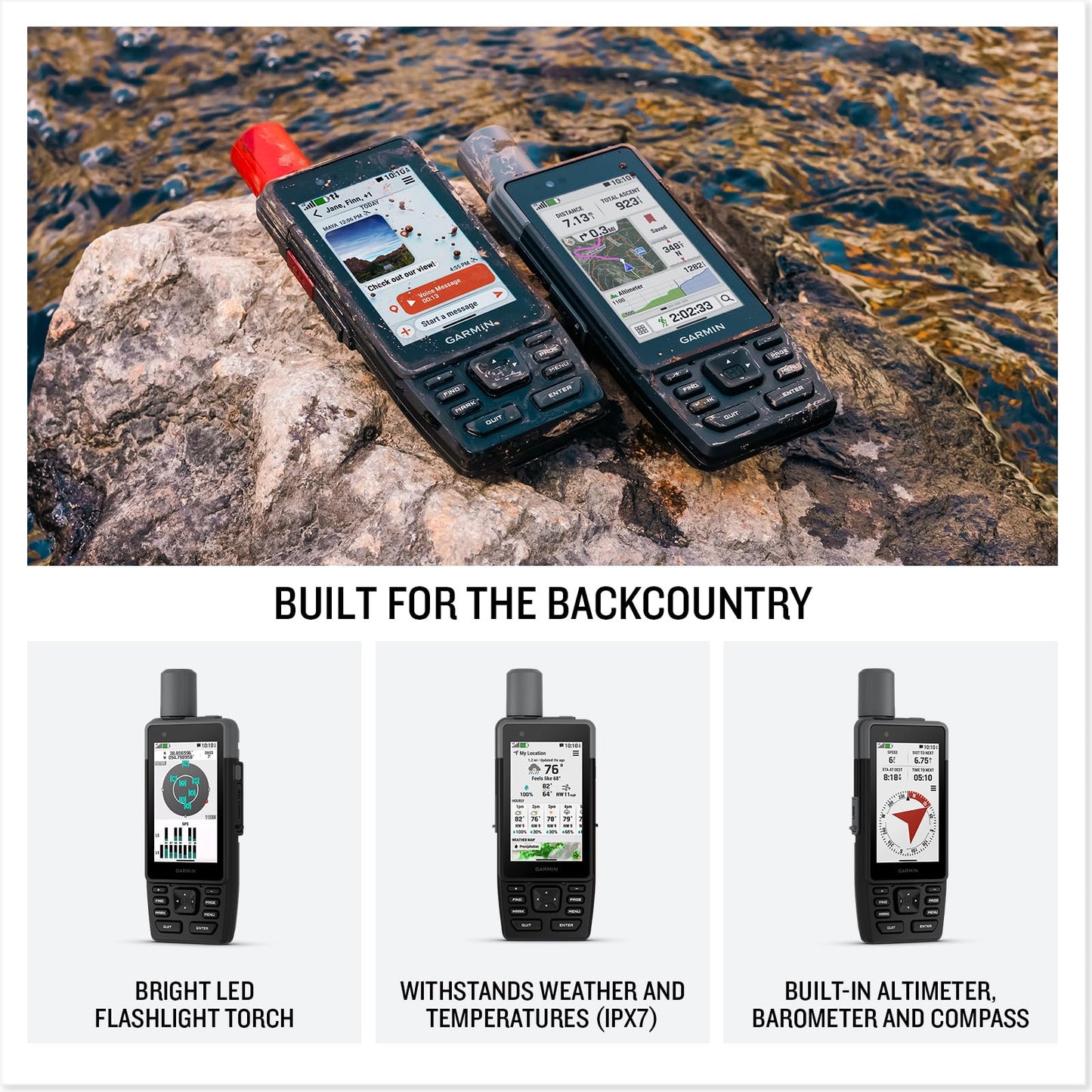 Garmin® GPSMAP® H1, Premium GPS Handheld Navigator with Color Touchscreen and Buttons, Durable IP67 Water Rating, Long Battery Life, Built-in Flashlight, Preloaded Maps