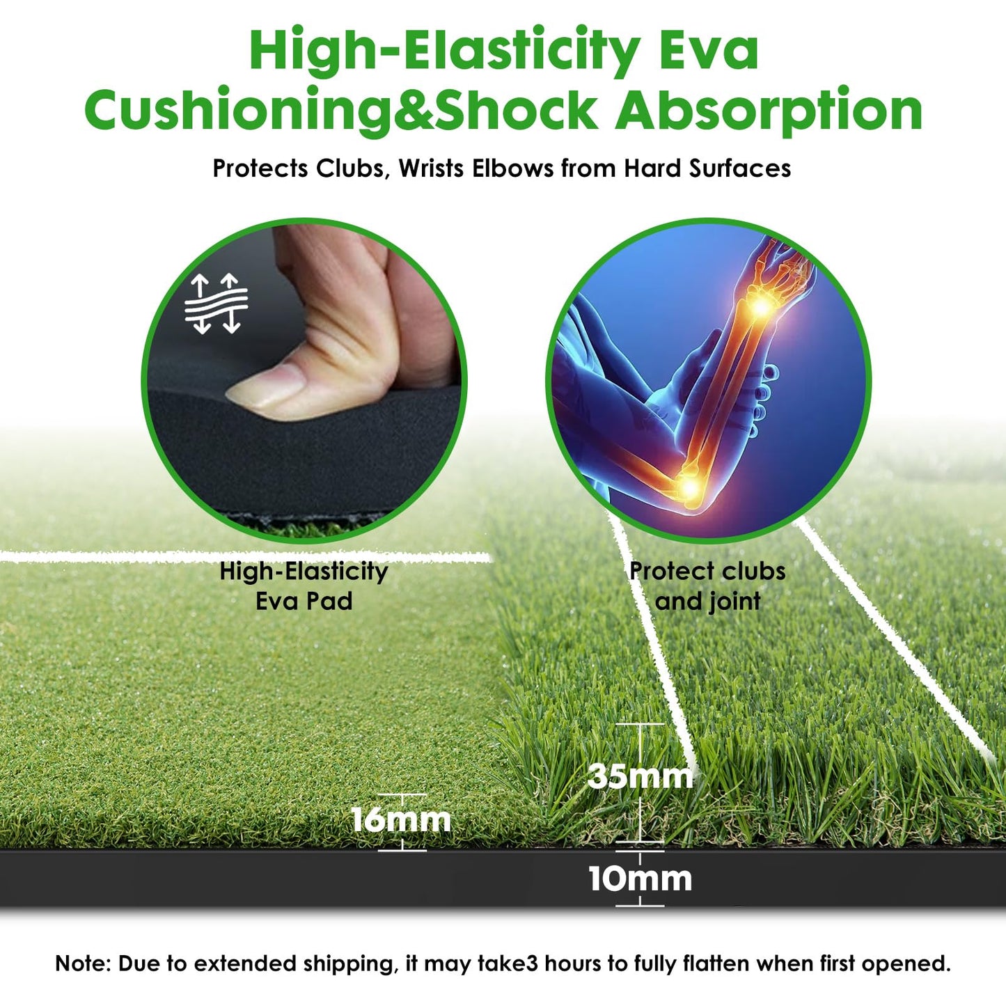 RELILAC 5x4ft Golf Mat with Ball Tray, 26mm Thickened Golf Hitting Mats for Backyard, Driving Range, Indoor & Outdoor Practice, Turf Matt with 3 Tees for Chipping Swing Driving Training