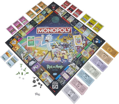 Hasbro Gaming Monopoly: Rick and Morty Edition Board Game Cartoon Network Game for Families and Teens 17+ Includes Collectible Monopoly Tokens (Amazon Exclusive)