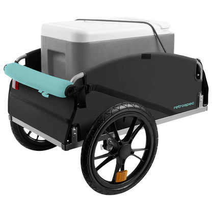 Retrospec Rover Hauler Bike Cargo Trailer - Foldable Frame with Weather-Resistant Fabric & 80lb Capacity - Universal Bike Trailer for 20-29in Wheels - Includes Safety Flag & D-Ring Anchors