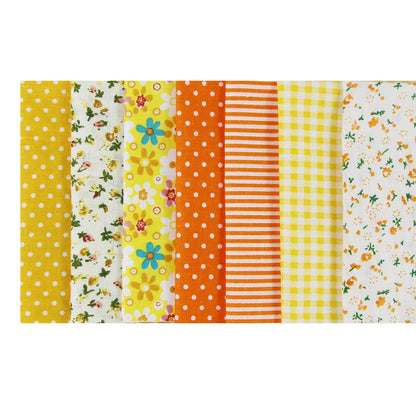 aufodara 7pcs 20” x 20” Cotton Fabric Squares Patchwork Bundle Making Supplies Quilting Weight 120 g/m² for Sewing Quilt DIY Artcraft Handwork (Yellow)