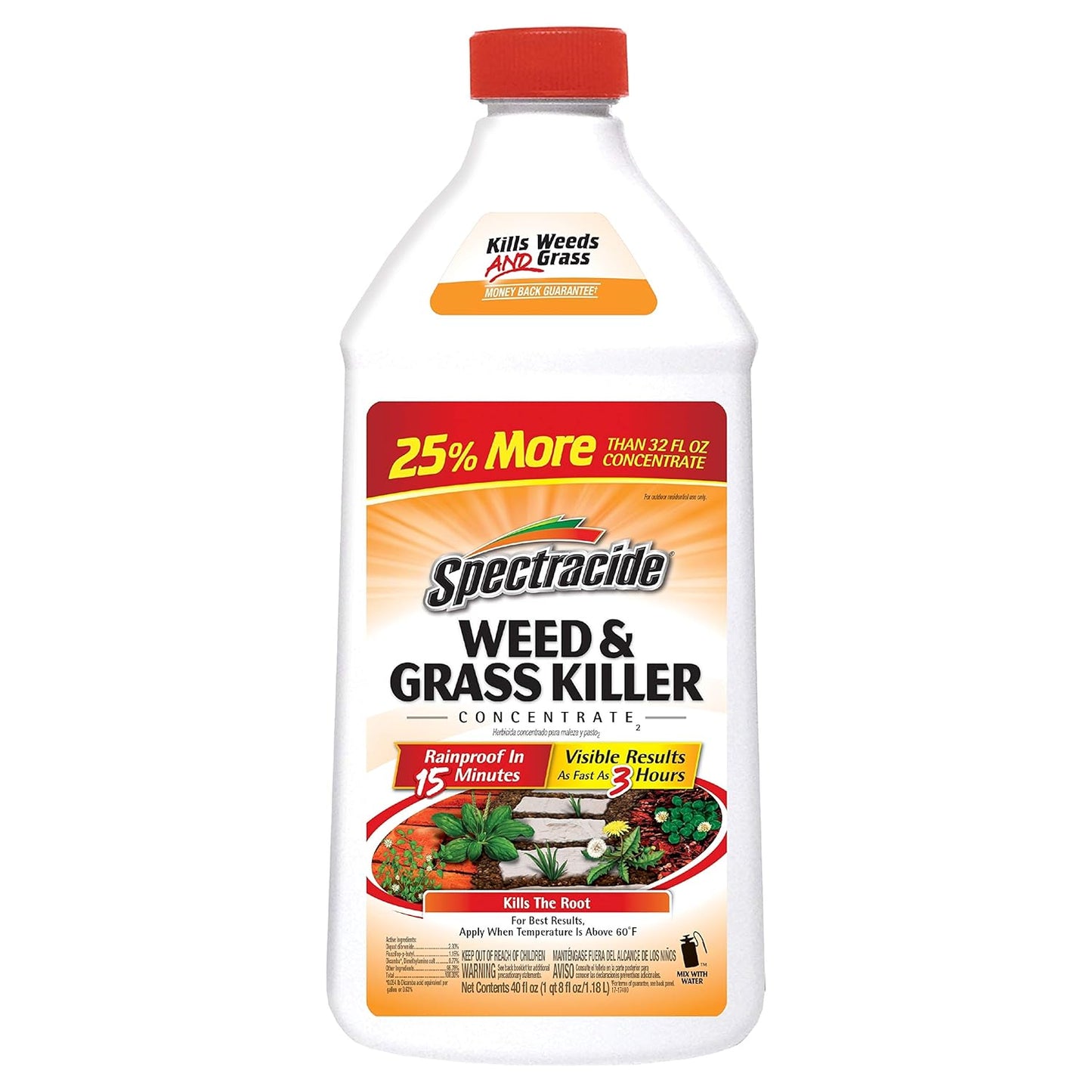 Spectracide Weed Killer Concentrate - 40 Ounces for Patios, Walkways & Driveways