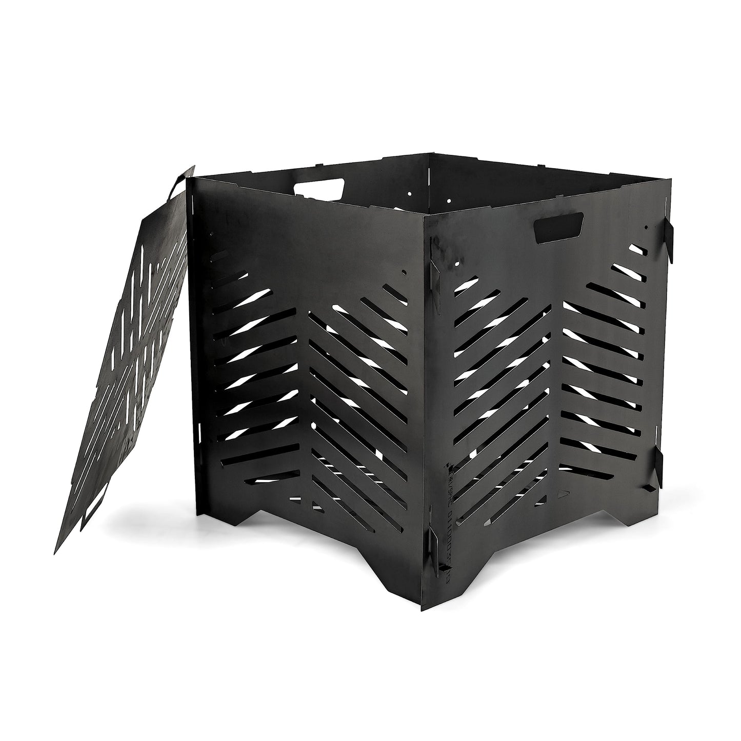 Camco 22” Small Burn Bin | Crafted of Heavy-Duty SS400 Steel to Withstand Extreme Temperatures & Features Hand-Oiled Panels with Unique Venting Patterns for Premium Airflow (51251)