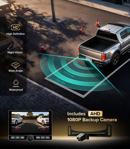 4G RAM+64G ROM Car Stereo for Ford F150 (2004-2008) F250 F350 (2008-2016) Super Duty-Radio Upgrade with Wireless CarPlay Android Auto, Android 13 QLED Touch Screen with Physical Volume Knob Keybutton