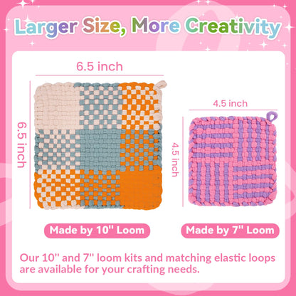Pro 10 Inch Potholder Loom Kit for Kids & Beginners, Large Weaving Loom Crafts for Girls Age 6-12 Year Old & Adults, Gift Ideas for Birthday & Christmas, 112 Delicate Loops to Make 2 Pot Holders