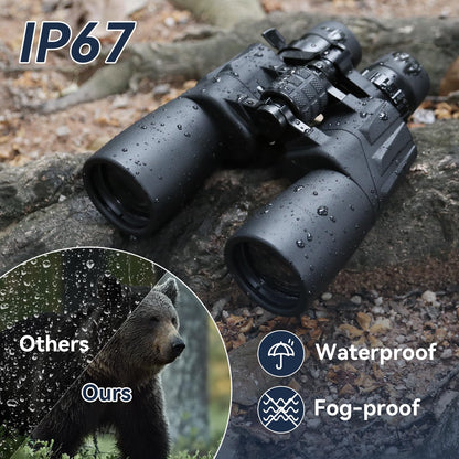 10-30X50 High Powered Zoom Binoculars for Adults - Professional Military HD Binoculars with BAK4 Prism/FMC Lens/Large View/Waterpoof/Low Light Night Vision for Bird Watching, Hunting, Outdoor, Hiking