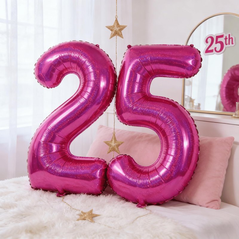 Laser Hot Pink 6 Balloon, Number Balloons 40 Inch, 6th Balloons for Birthday Decorations, Laser Hot Pink Party Supplies 6 Birthday Balloon, Number 6 Balloon