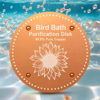 Skiennix Bird Bath Purification Disk - Pure Copper Solar Power Fountain for Hummingbirds & Bees
