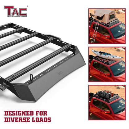 TAC Roof Rack Compatible with 2024-2026 Tacoma Double Cab Truck Cross Bar Cargo Canoe Bike Kayak Snowboard Luggage Upper Storage Carrier Truck Outdoors Gear