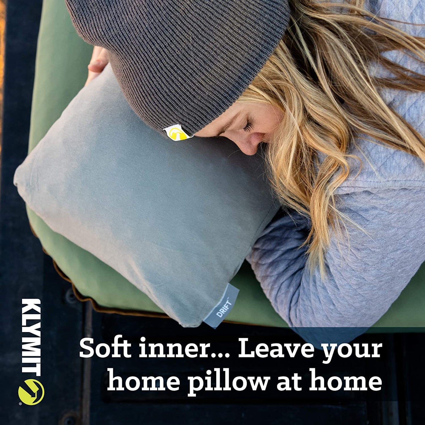 Klymit Insulated Static V Luxe Inflatable Sleeping Pad for Camping & Drift Camping Pillow, Shredded Memory Foam Travel Pillow with Reversible Cover