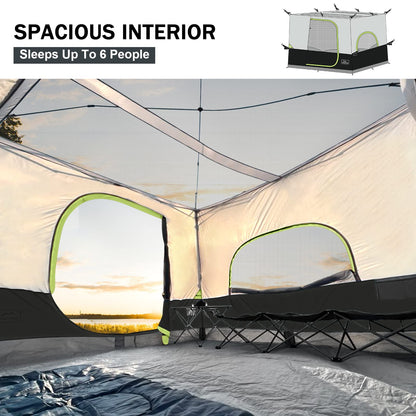 KAMPKEEPER Camping Inner Tent for Pop Up Canopy, Converts 10'x10' Straight Leg Canopy into Camping Tent–Fully Vented Roof(Top & Frame NOT Included) (Black, Classic)