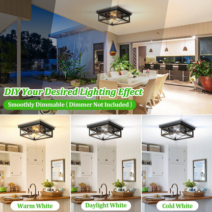 Kondras 2-Light Flush Mount Ceiling Lamp, Oil-Rubbed Bronze, Metal, 1-Pack, Model X11016P-B
