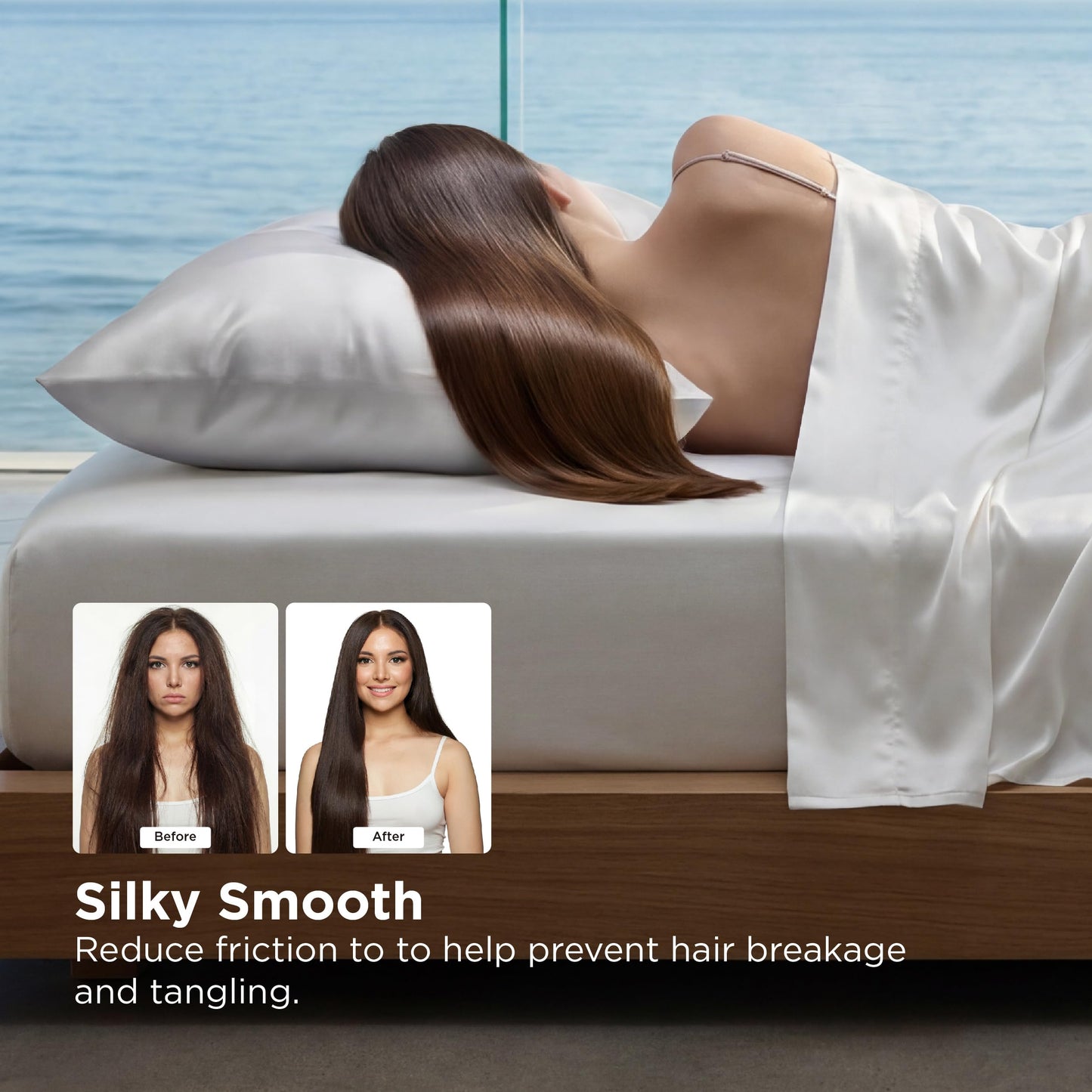 Bedsure Cooling Comforter Bundle Cooling Pillow Cases for Hot Sleepers with Dual-Sided Cool Tech, 2 Pack HA & Ceramides Infused Silky Cooling Pillowcases Soft for Skin & Hair, Grey, King Size