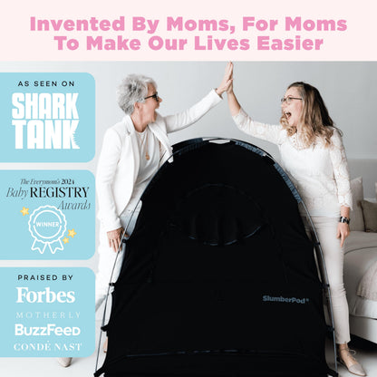 SlumberPod The Original Blackout Sleep Tent Travel Essential for Babies and Toddlers, Mini Crib and Pack N Play Cover, Sleep Pod for Kids with Monitor Pouch and Fan Pouch, Blocks 95%+ Light, Black