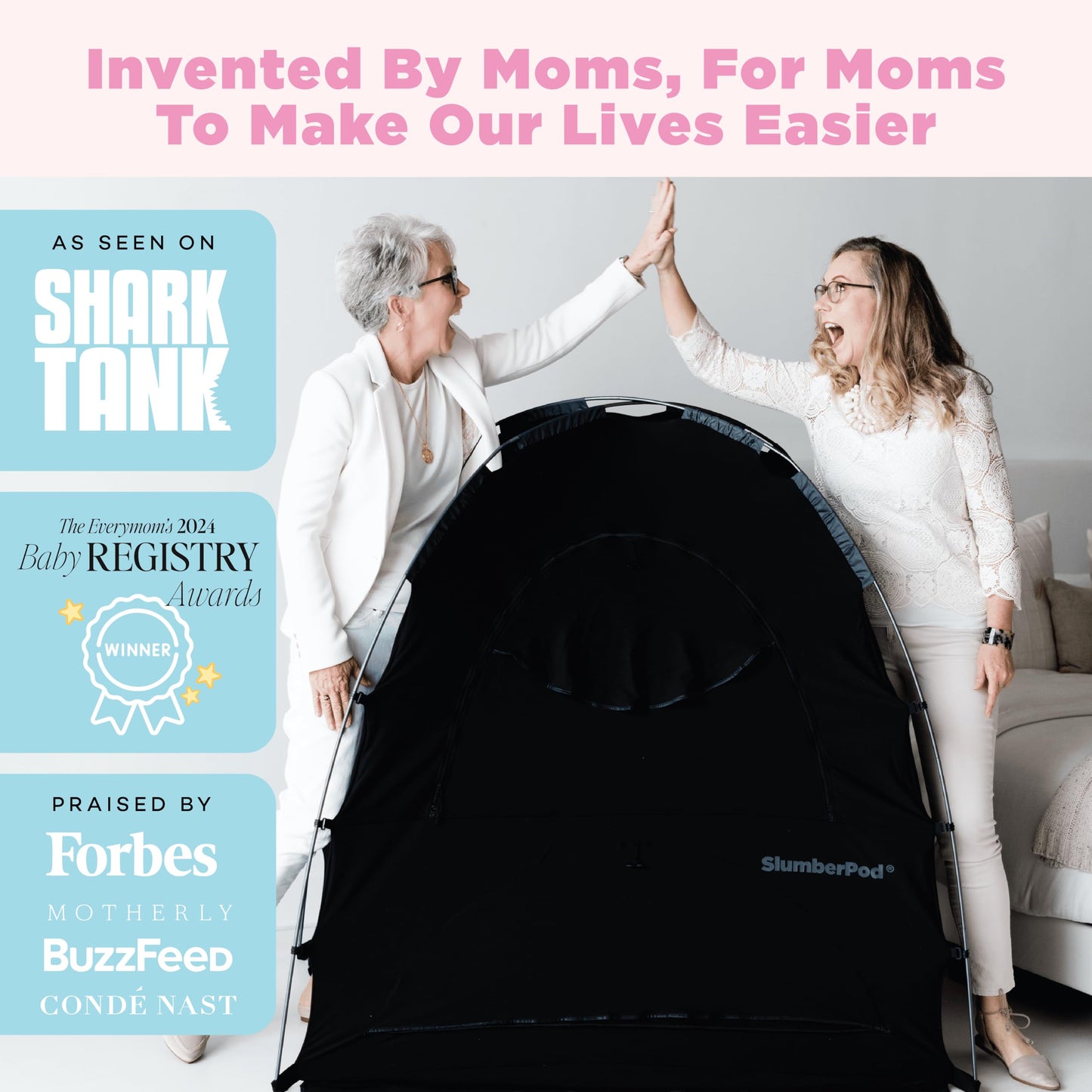 SlumberPod The Original Blackout Sleep Tent Travel Essential for Babies and Toddlers, Mini Crib and Pack N Play Cover, Sleep Pod for Kids with Monitor Pouch and Fan Pouch, Blocks 95%+ Light, Black