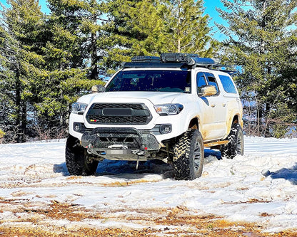 iJDMTOY Fog Light Kit - 24W High Power LED, Wide Angle SAE Flood Beam, Built-On Mounting Brackets, Compatible with Toyota Tacoma/Tundra/4Runner, White