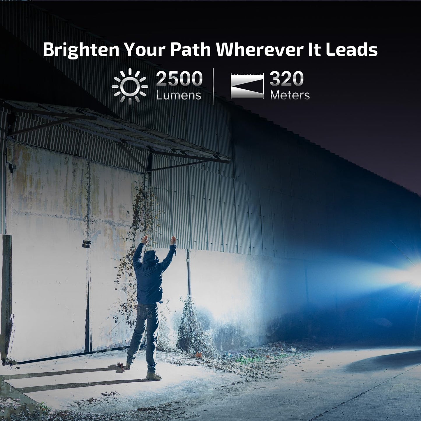 OLIGHT Warrior Ultra 2500 Lumens Tactical Flashlight, Compact Dual Switches Rechargeable Bright Light with Proximity Sensor, Suitable for Emergency, Outdoor, Searching(Navy Blue)