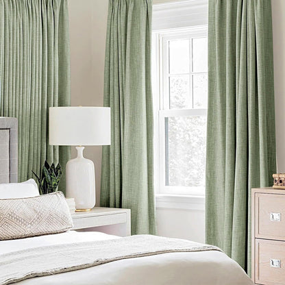MIULEE Blackout Curtains - 100% Thermal Insulated Linen Texture Drapes | Sage Green, 52x72 Inch (2 Panels)