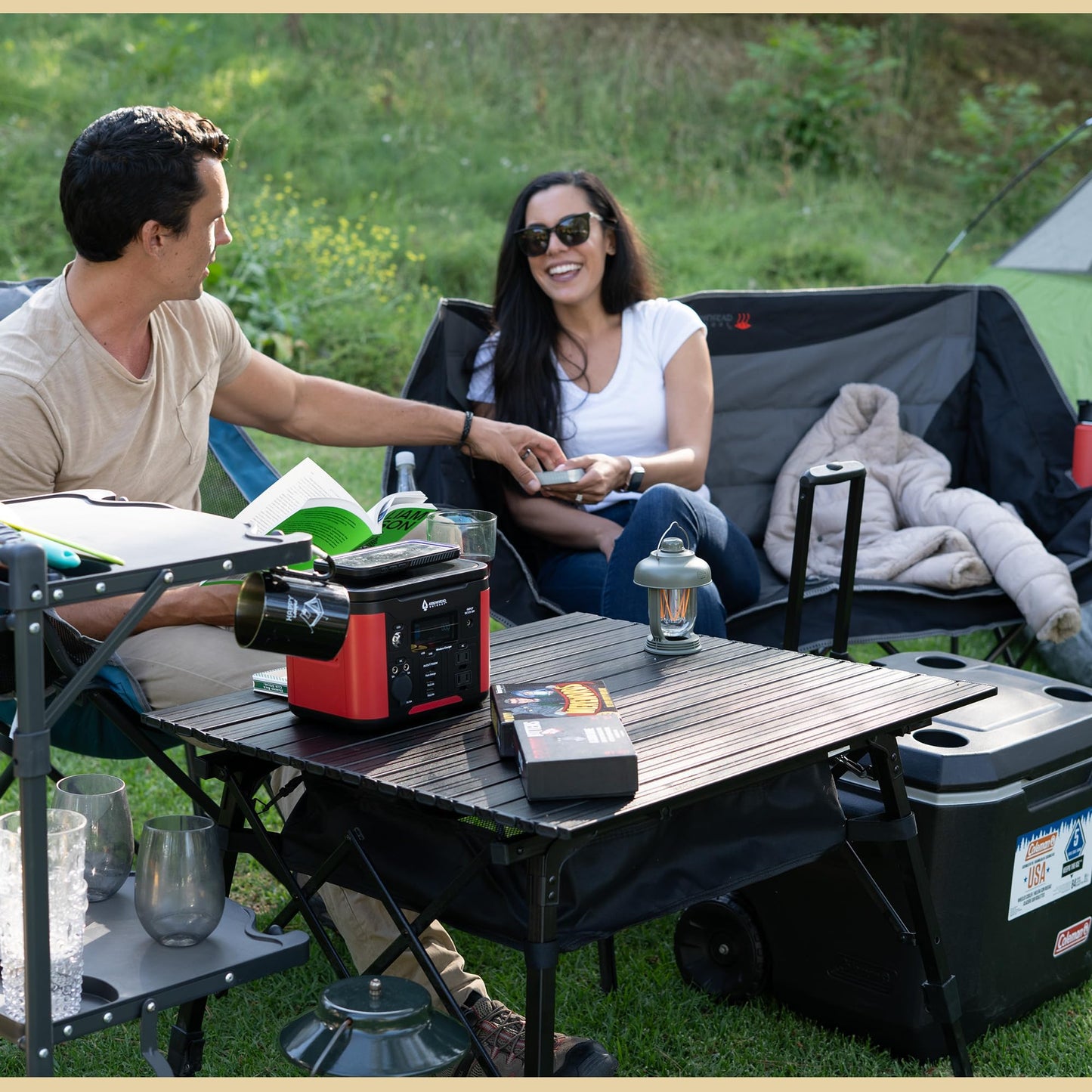 ARROWHEAD OUTDOOR 39" Aluminum Folding Camp Roll Up Table w/Adjustable Height, Undertable Mesh Storage, Carry Bag