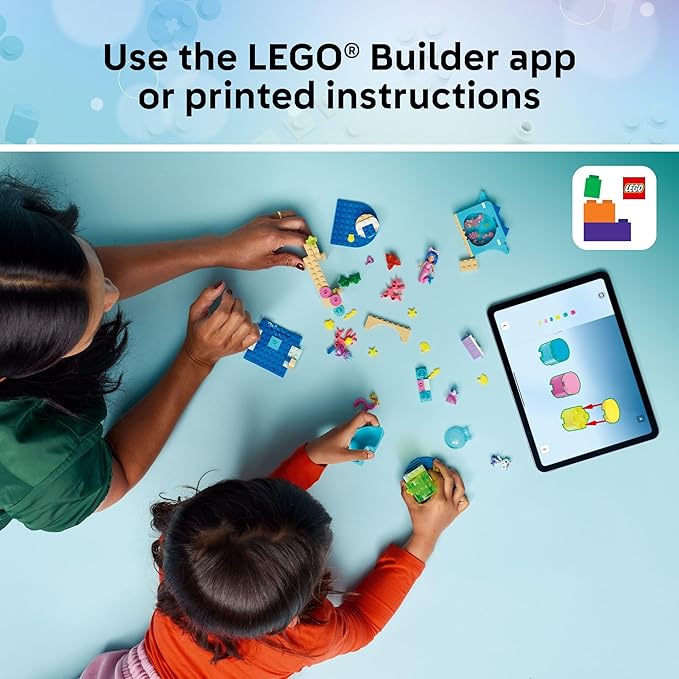 LEGO Gabby’s Dollhouse Mermaid Gabby’s Aquarium Adventure Building Blocks - Pretend Play &amp Learning Toy for Girls &amp Boys Ages 4+ - Includes Mercat Mini Dolls - Gift Idea for Birthdays - 11204