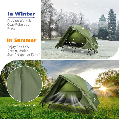 Arctic Lemmings 4-in-1 Camping Cot Tent, Foldable Elevated Tents Set for 1 Person to Use, Portable Tent for Outdoor Hiking, Camping