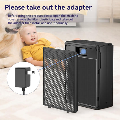 YARIKI Air Purifier - H13 HEPA Filter for Homes | Covers Up to 1500 Sq Ft, Quiet 22 dB, Black