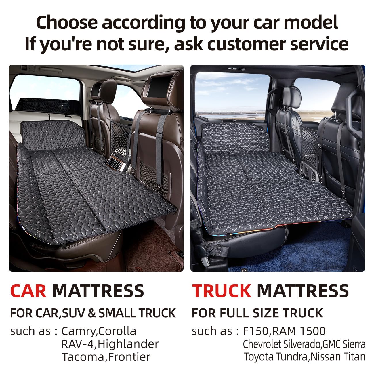 ABE Non-Inflatable Car Mattress,Double-Sided Folding Car Bed Mattress SUV,Portable SUV Mattress,Camping Mattress Back Seat,Back Seat Extender for Dogs(Dinosaur World)