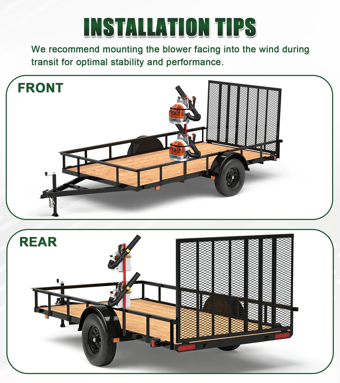 ELITEWILL 3 Place Weedeater Rack and 2 Place Backpack Blower Rack for Open Trailer