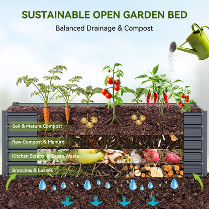 Ohuhu Greenhouse + Garden Bed 6x3x1.9ft