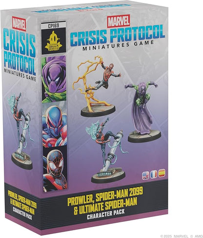 Asmodee Marvel: Crisis Protocol Prowler Spider-Man 2099 &amp Ultimate Spider-Man Character Pack - Tabletop Superhero Game Ages 14+ 2 Players 90 Min Playtime