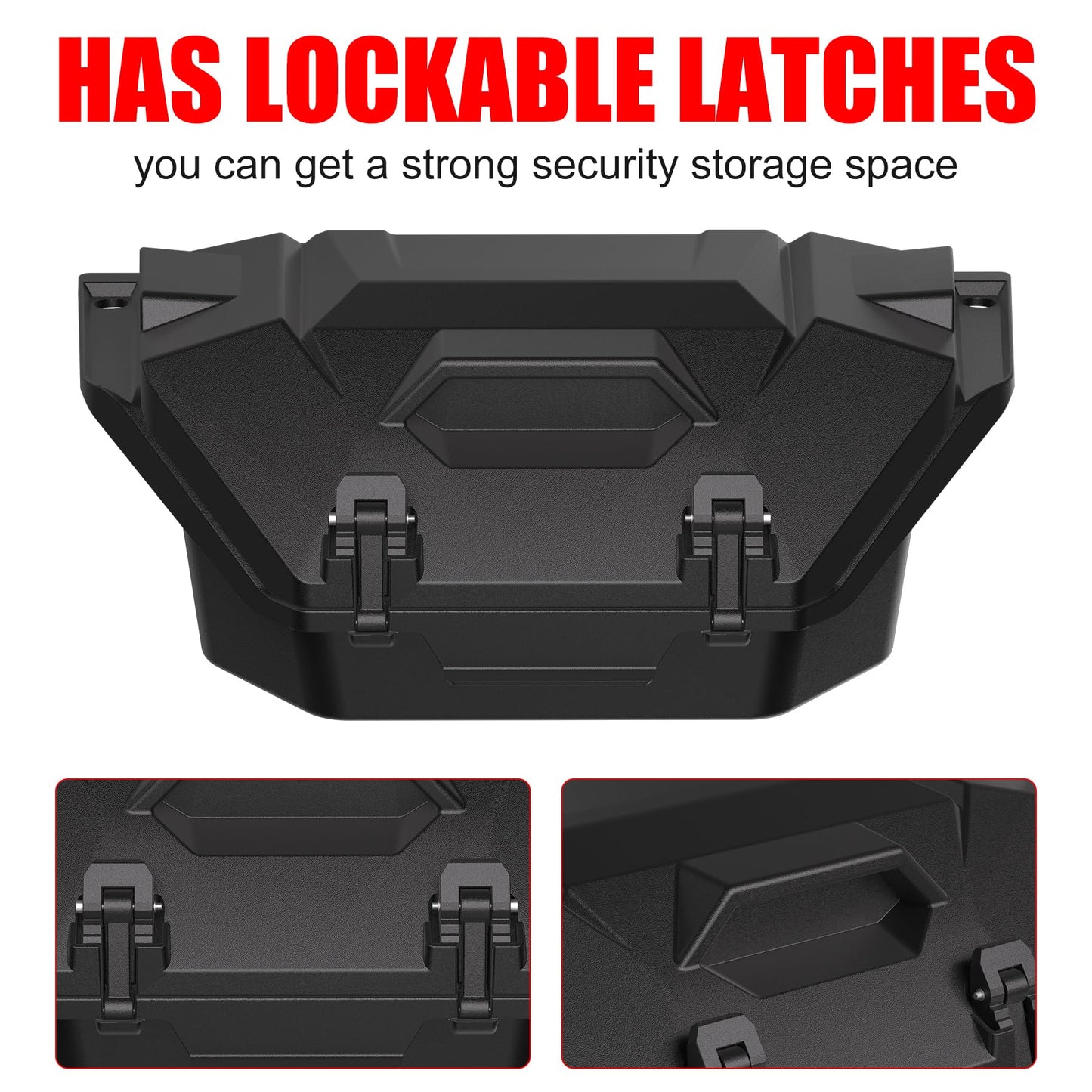 XATVXUTV 36QT UTV Rear Cargo Box for Polaris RZR Pro R, Water Resistant Dust Free Rear Bed Tool Storage Box with 2 Lockable Latches for Polaris RZR Pro R 4 2022-2025 Accessories, Replace OEM #2884236