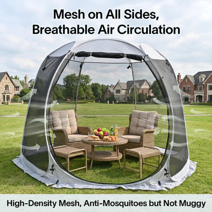 LEEDOR® Pop Up Screen House, 4-6 Person Outdoor Screen Tent, Camping Screen Room with Carry Bag, Screen Gazebo with Mosquito Netting, Instant Sun Shelter for Garden, Patio, Backyard 10'x10'