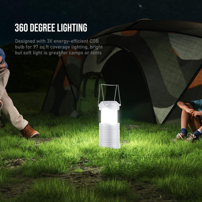 Lichamp LED Camping Lantern, 4 Pack, Portable, Battery Powered, Glow-in-the-Dark, Model CLS-B004LW