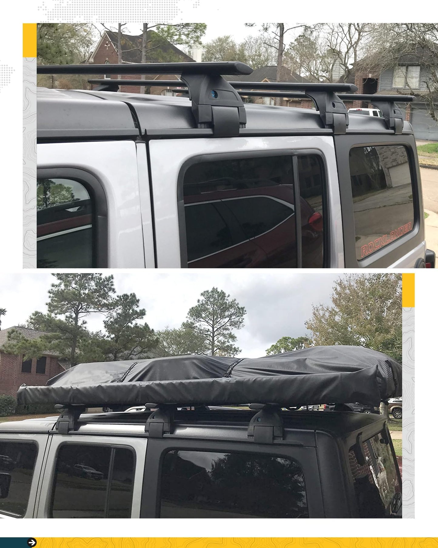 Trumgeta 330lbs Heavy Duty Roof Racks 3PCS Fit for Jeep Wrangler JK JL Gladiator JT 2007-2026 Hard Top 2 & 4 Door W/Anti-Theft Lock Cross Bars for Tent Travel Bike Kayak Snowboard