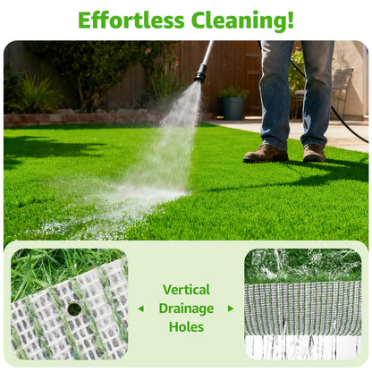 Oiyeefo Artificial Turf Grass Indoor Outdoor - Pet Friendly Synthetic Fake Turf Rug with Drainage Holes for Patio, Balcony, Backyard, Landscape Decortaion - Replacement Dogs Grass Mat(7Ft x 13Ft)