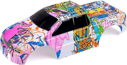 SummitLink Custom Body Compatible for T/E Maxx Shell Cover E-Maxx 1/10 Scale RC Car (Truck not Included) (Graffiti Pink Pig)