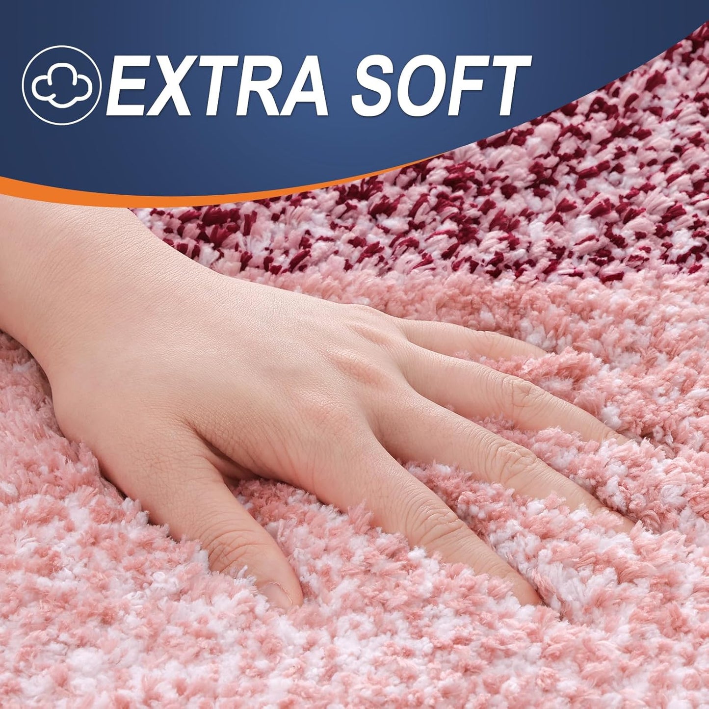 OLANLY Bathroom Rugs Mat - Extra Soft Microfiber Bath Rug with Rubber Backing | 24x16 Inches, Quick Dry, Red