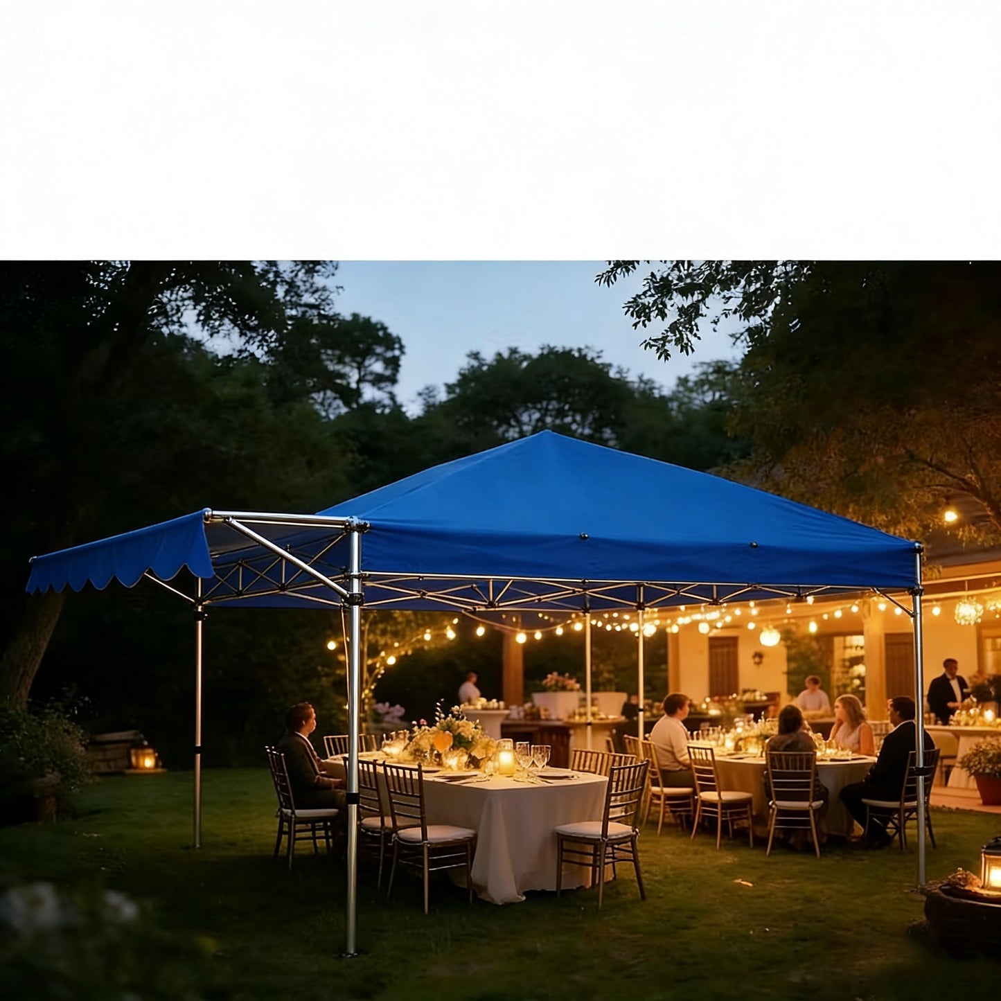 10x20 Pop Up Canopy Tent – Heavy Duty Commercial Instant Shelter, One-Person Quick Setup, Water-Resistant & Portable, Outdoor Commercial Sun Shelter Tent for Camping, Travel, Picnic Blue
