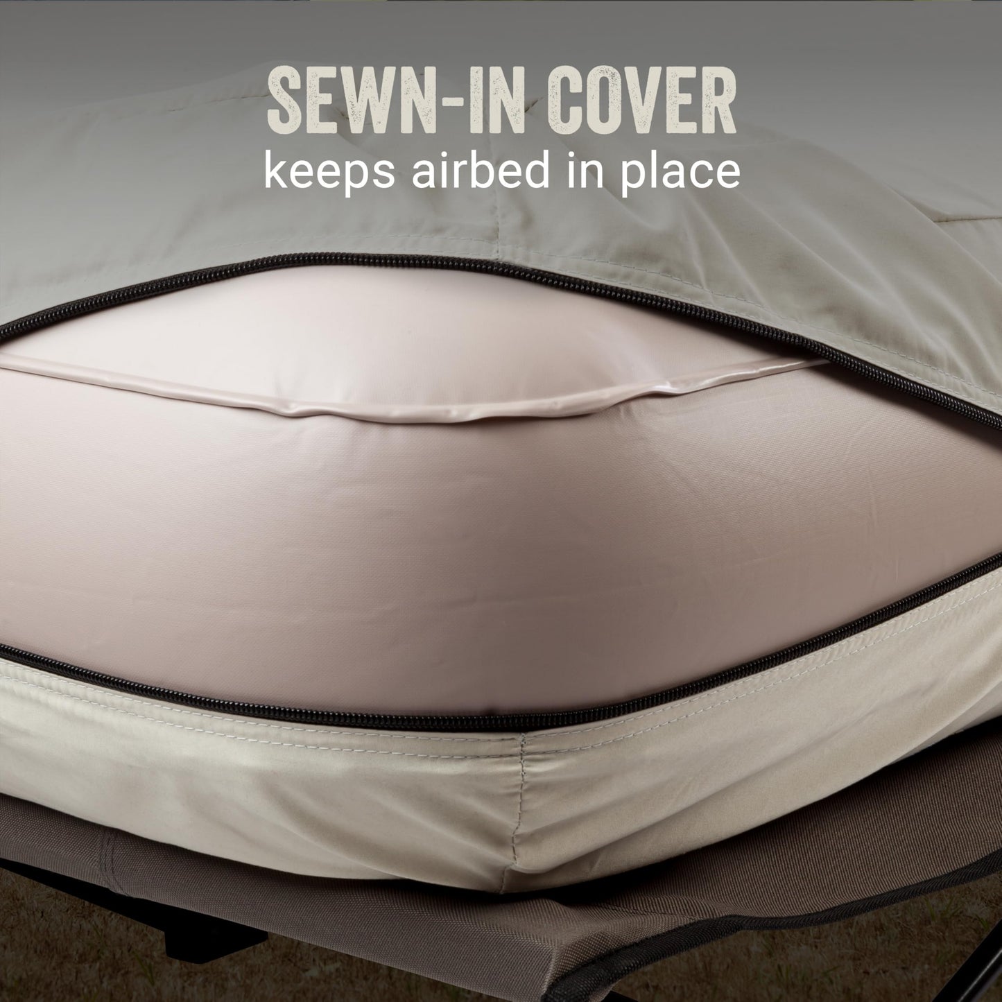 Coleman Queen-Size Airbed Cot Combination, Folding Air Mattress with Steel Frame & Side Table, Battery Pump Included, Great for Camping, Lounging, Elevated Sleeping, Guests, & More