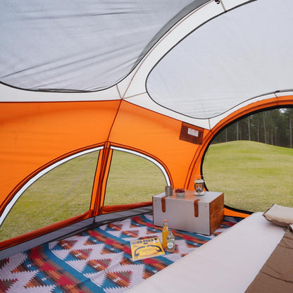 Vidalido 3-4 Person Camping Tent with 2 Large Mesh Door 4 Mesh Window Family Tents, Double Layer Waterproof Portable Easy Setup Camp Tent, Canvas Dome Tents for Camping Outdoor Hiking and Backpacking
