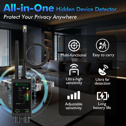 JMDHKK M8000 Hidden Camera Detector, Bug Detector,Camera Finder, Signal Detector for Hotels, Travels, Vehicles, Offices, Public Fitting Rooms (Gray)