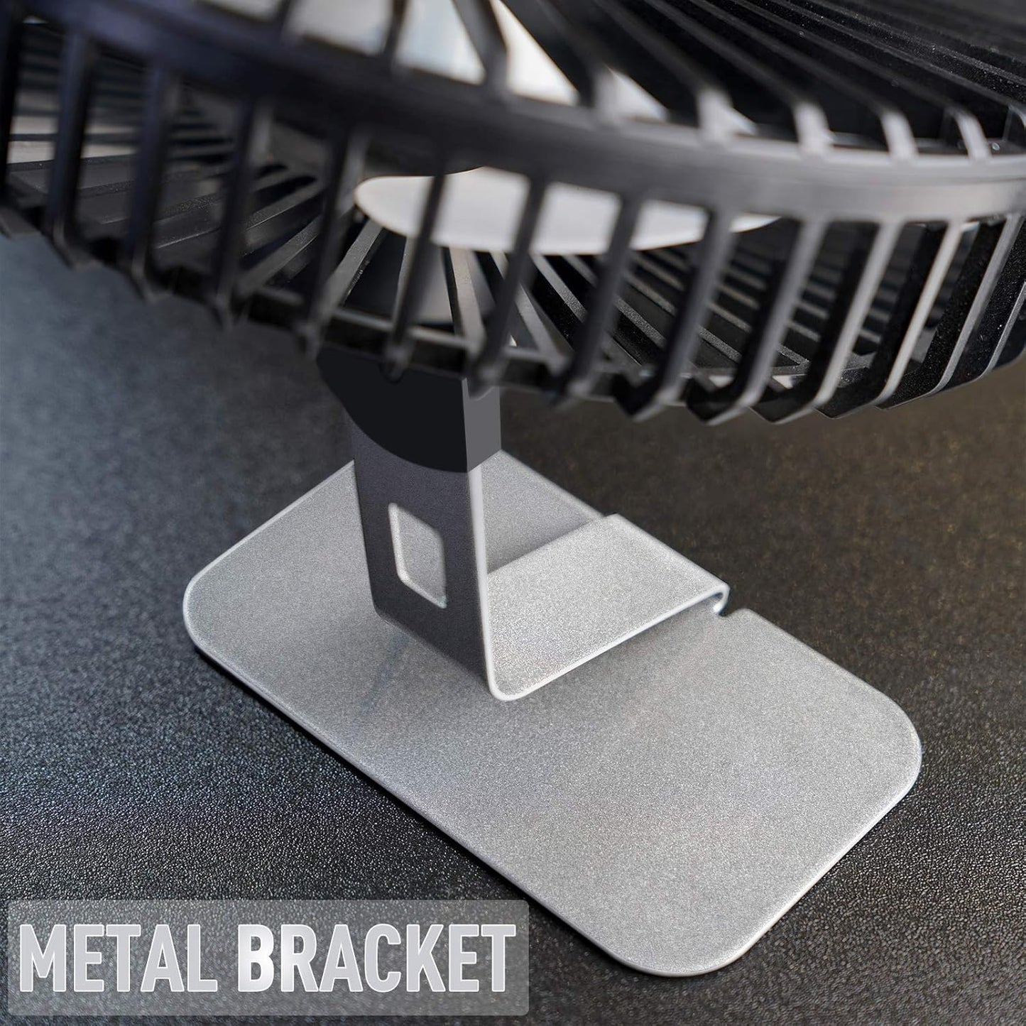 SLENPET USB Mini Desk Fan - 6 Inch Ultra-Quiet, 4 Speeds, 90° Adjustable, Portable Silver Fan for Home Office