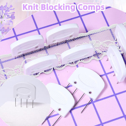 32 Pcs Blocking Combs, Knit Blockers Combs for Blocking, Blocking Pins for Knitting, Knit Blocking Combs for Blocking Knitting, Crochet Sewing Lace or Needlework Projects Tools Device