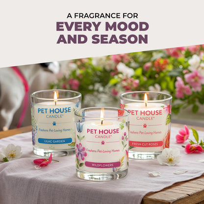 Pet House Lavender Candle Clean Burning, Long Lasting Pet Odor Candle for Home - Lavender Green Tea