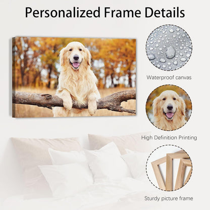 Skiennix Custom Canvas Prints - Personalized Photo Wall Art for Family & Pets | 30x20 Framed Gift