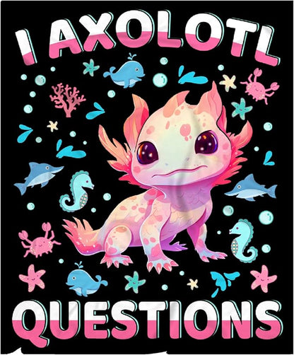 I Axolotl Questions Blanket Gifts for Girls Boys Women - Super Soft Cozy Warm Throw Sheet for Couch Bed Sofa Office Decor All Season 90x120 for Whole Family